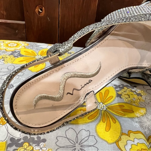 Nina Silver Strappy Heels - Picture 4 of 4